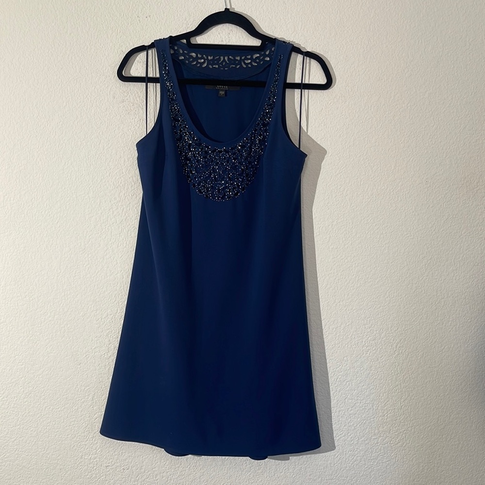 Guess Navy Beaded Dress
Style #W52K80W6ME0